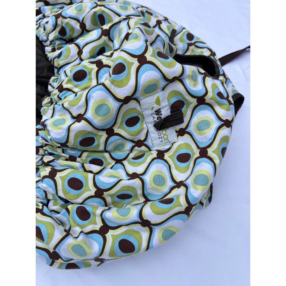 Wee Urban Shopping Cart Cover Carty Cozy Green Blue Retro Geometric Pattern - Picture 2 of 3
